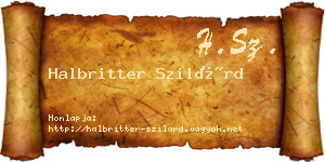 Halbritter Szilárd névjegykártya