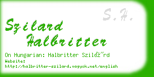 szilard halbritter business card